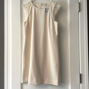 J. Crew- NWT-  Cream Lace Shift Dress Size 10 NWT